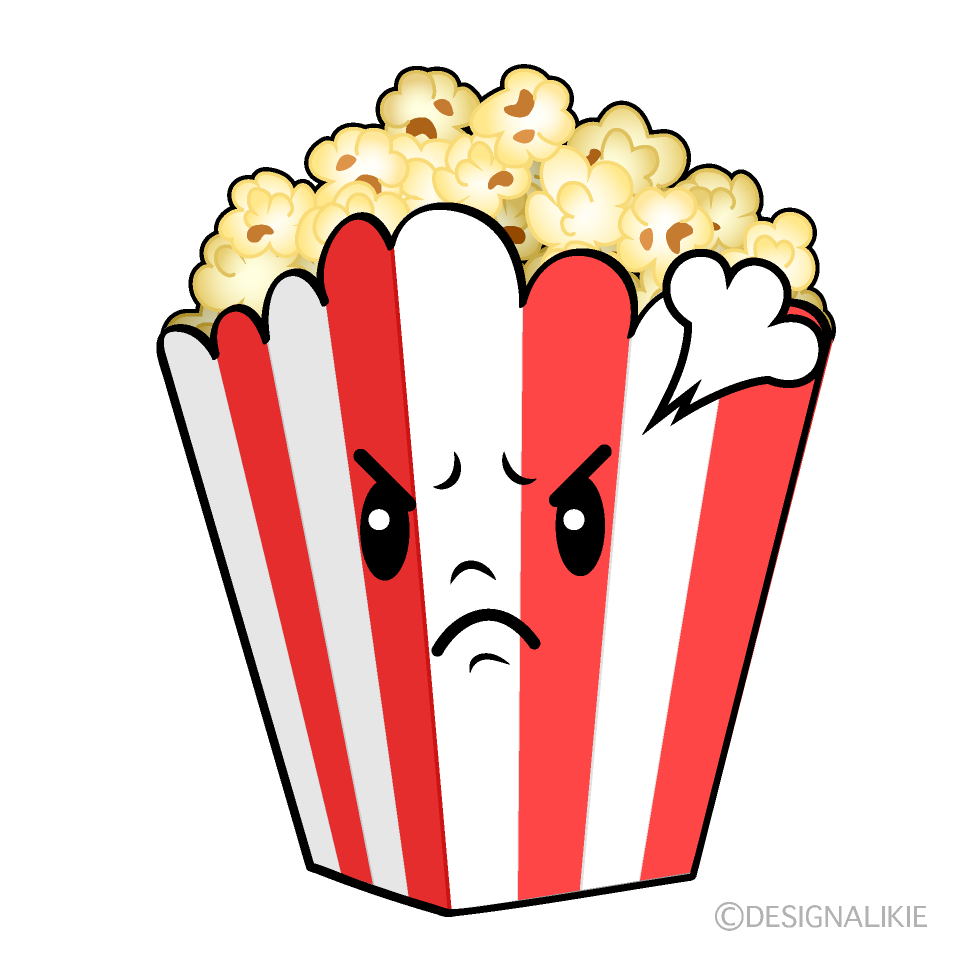 かわいい怒るポップコーンイラスト