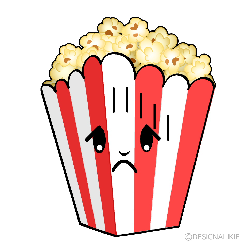 Cute Depressed Popcorn Clipart