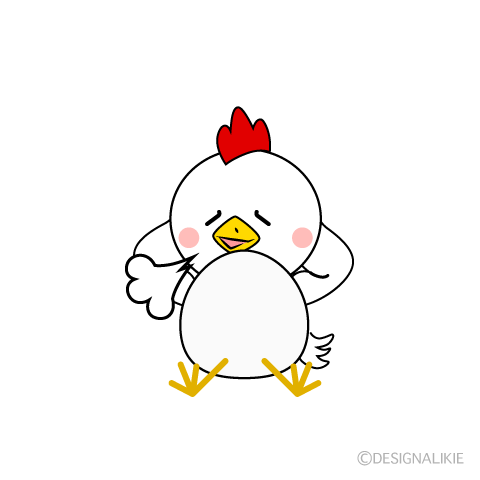 かわいいリラックスしたニワトリイラスト