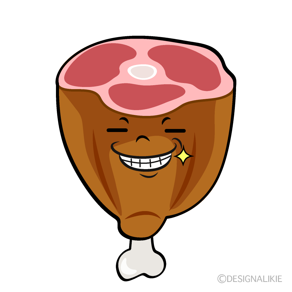 かわいいニヤッとする肉イラスト