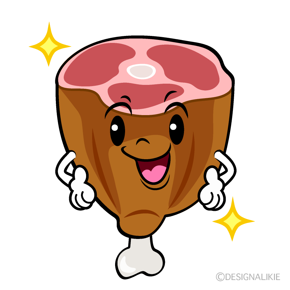 かわいい自信満々な肉イラスト