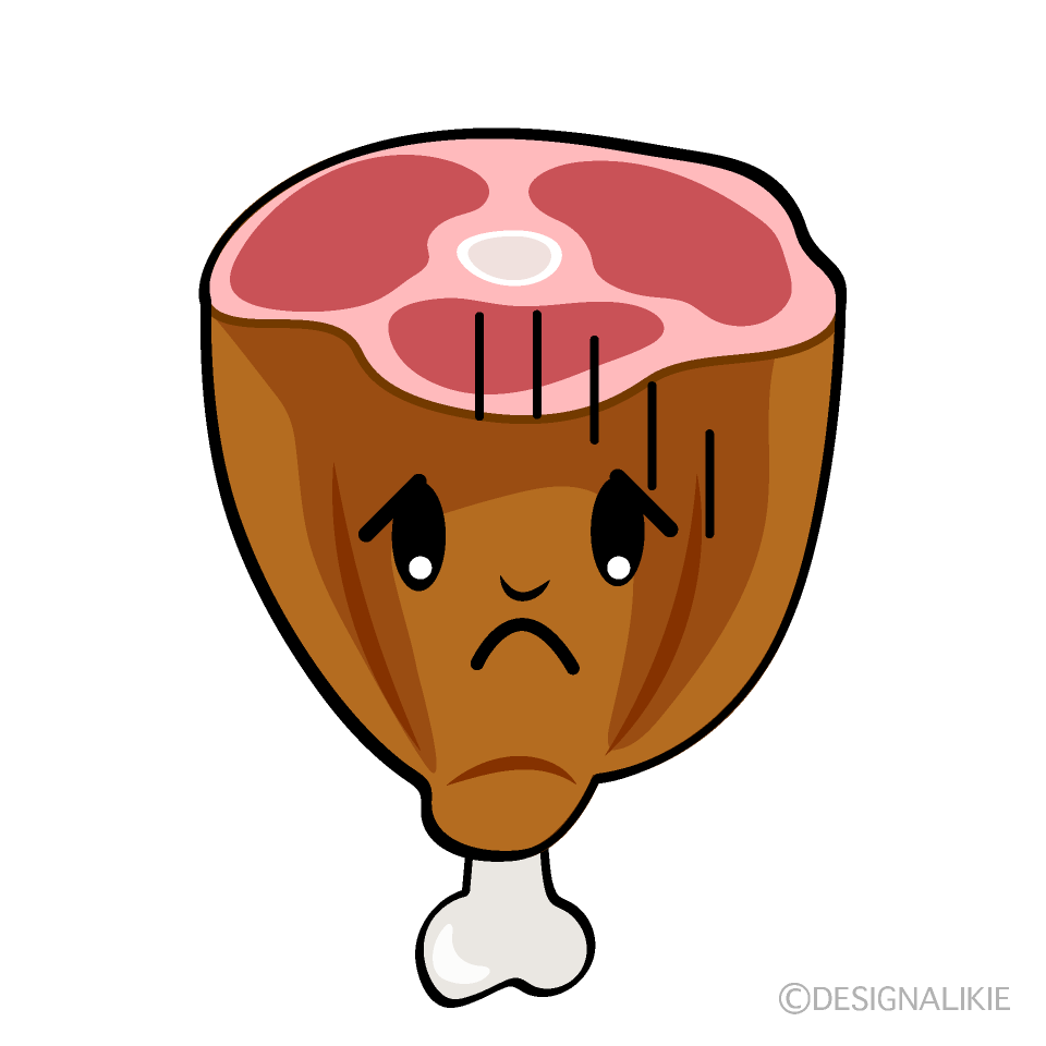 かわいい落ち込む肉イラスト