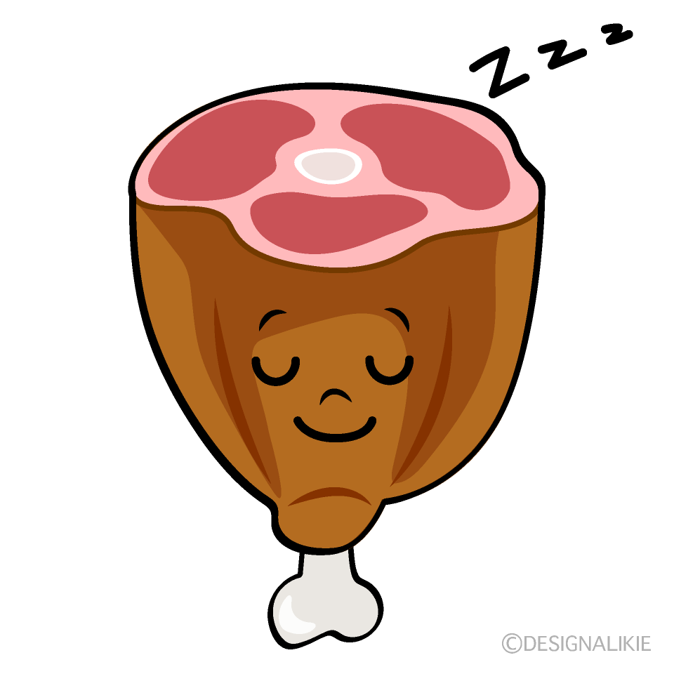 かわいい寝る肉イラスト