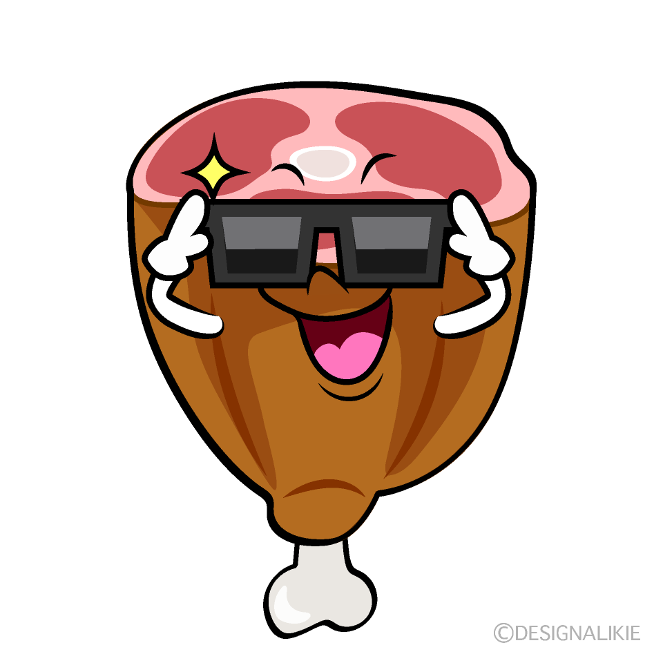 かわいいサングラスの肉イラスト
