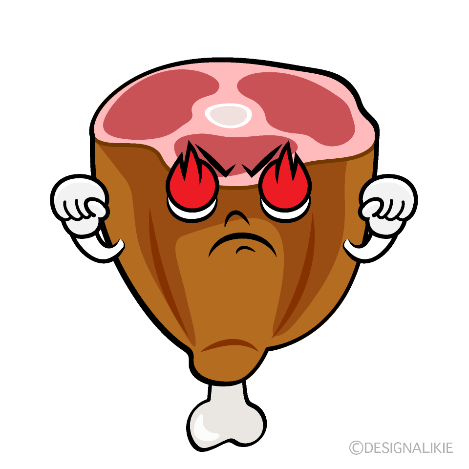 かわいい燃える肉イラスト