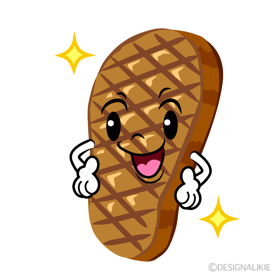 かわいい自信満々の肉イラスト