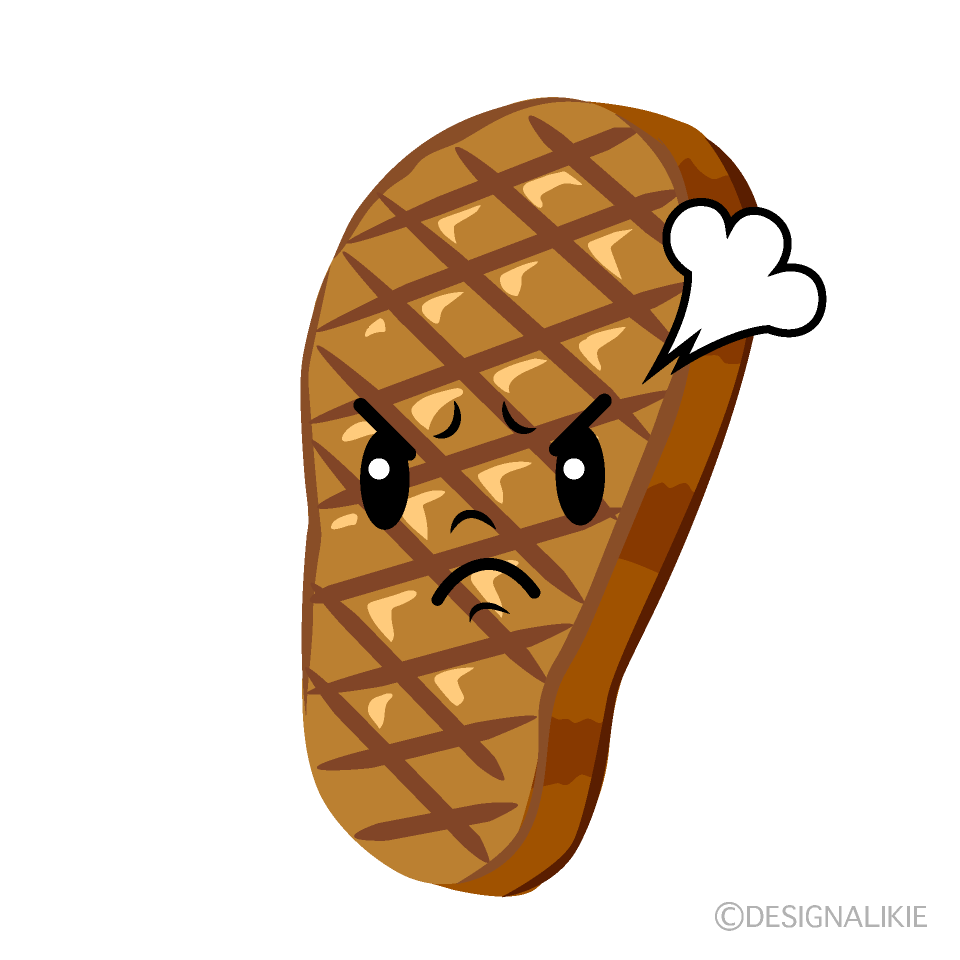 かわいい怒る肉イラスト