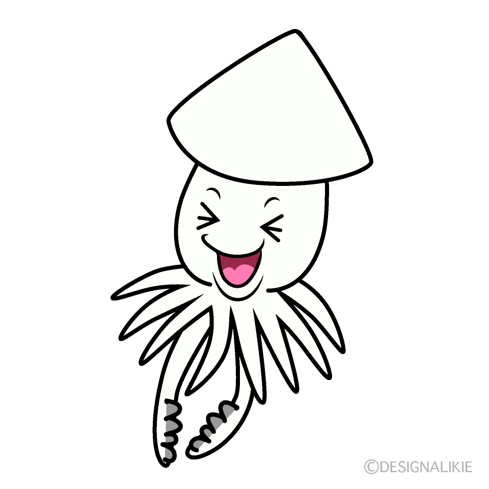Cute Laughing Squid Clipart