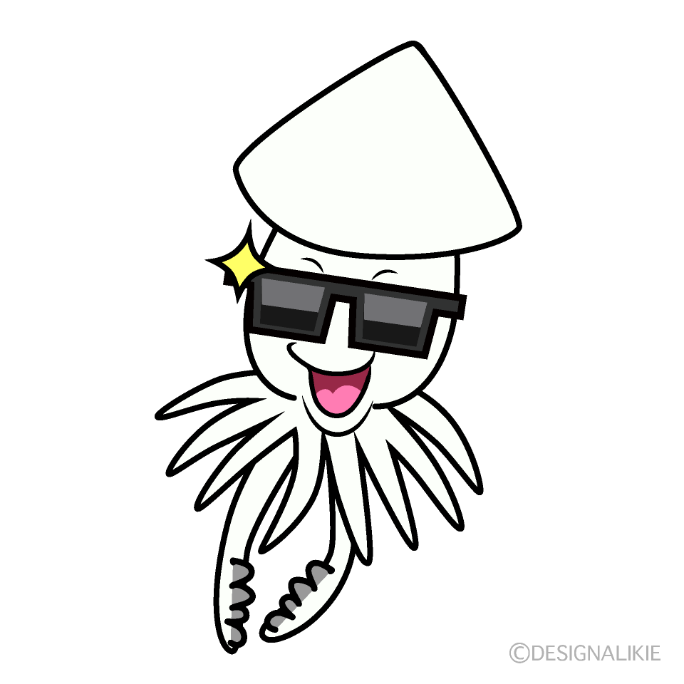 かわいいかっこいいイカイラスト