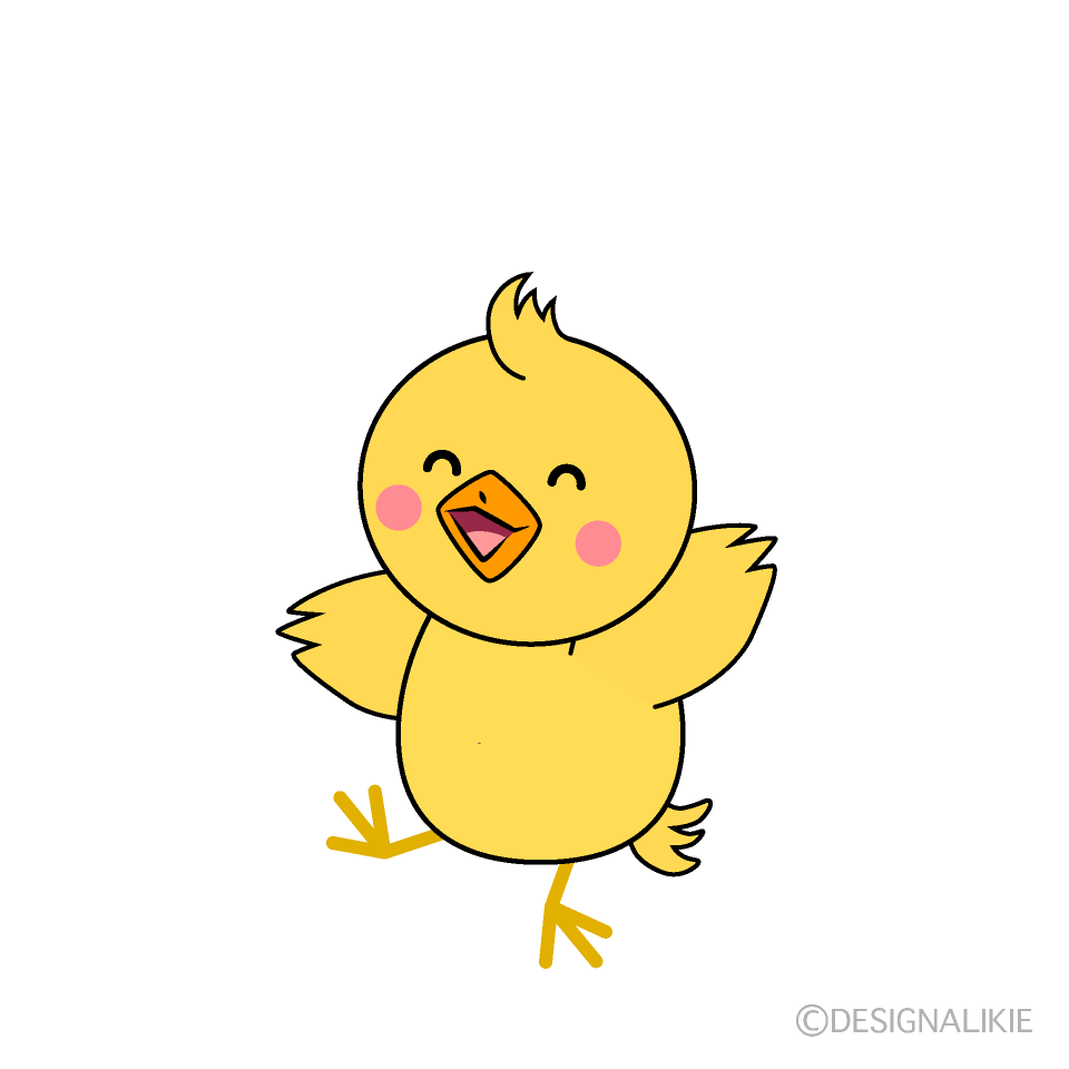 かわいい笑顔のヒヨコイラスト