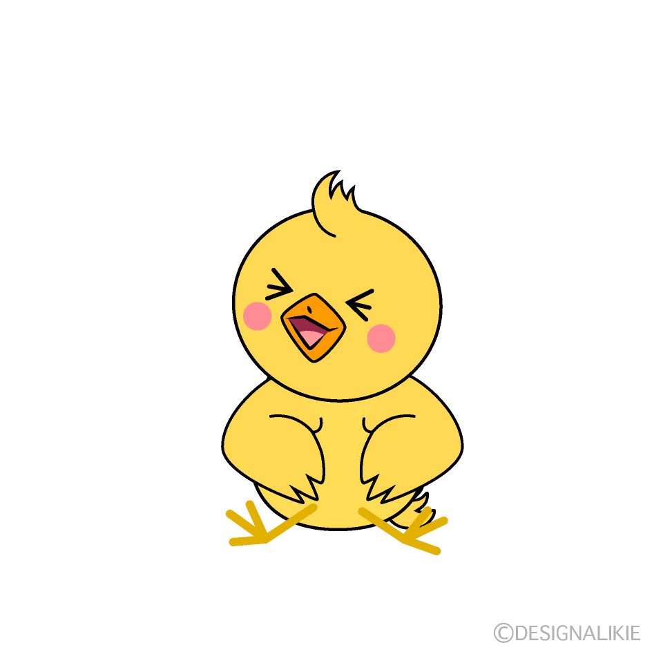 かわいい笑うヒヨコイラスト