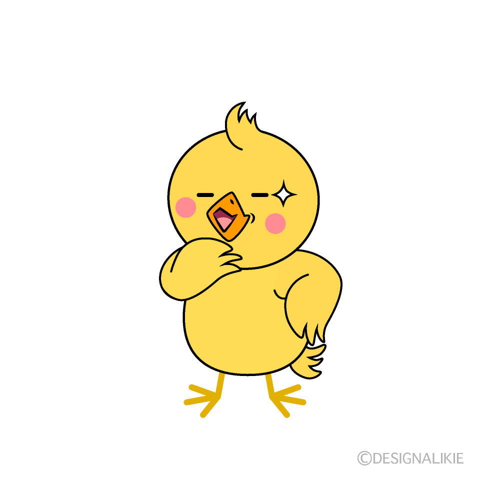 かわいいニヤリとするヒヨコイラスト