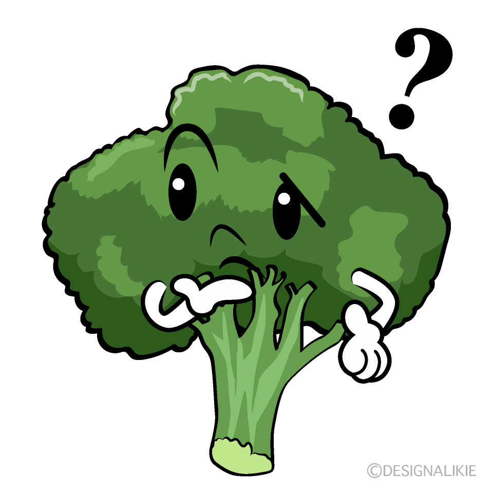 かわいい考えるブロッコリーイラスト