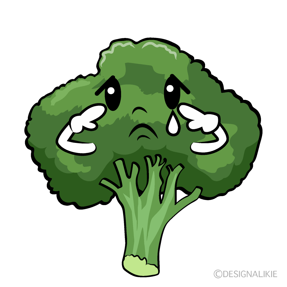 かわいい悲しいブロッコリーイラスト