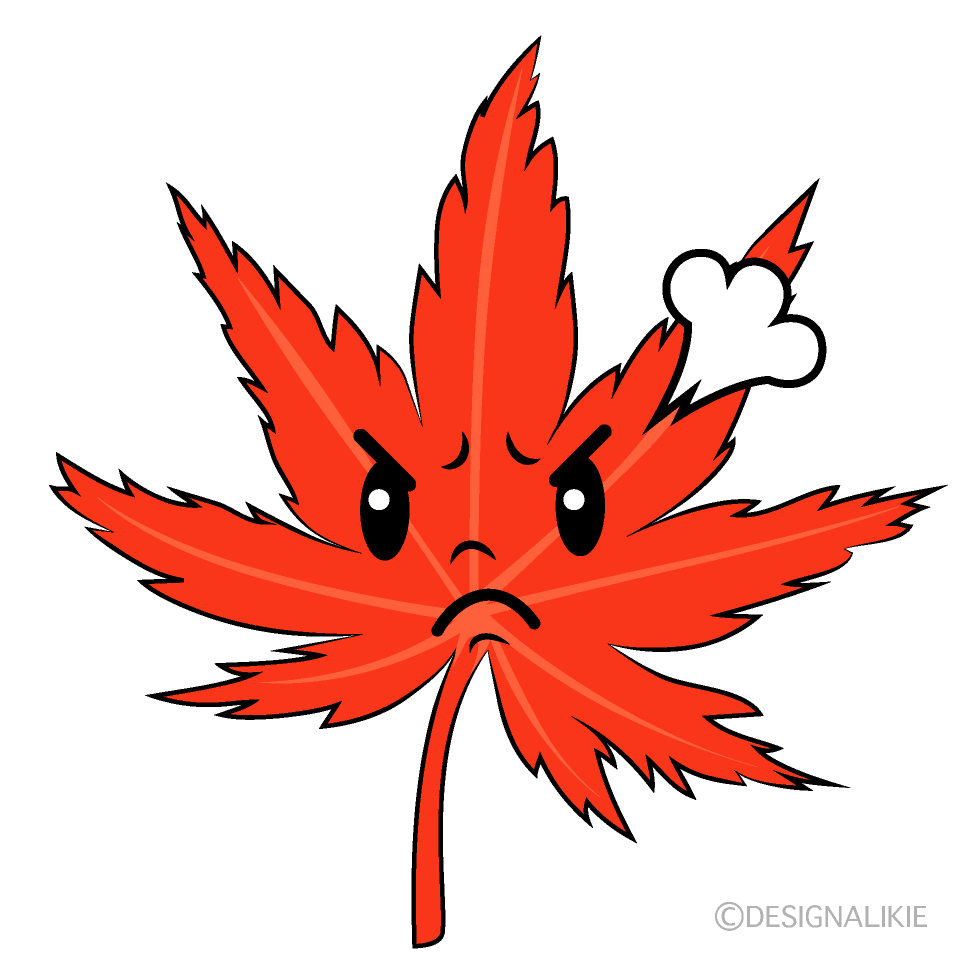 Cute Angry Maple Leaf Clipart