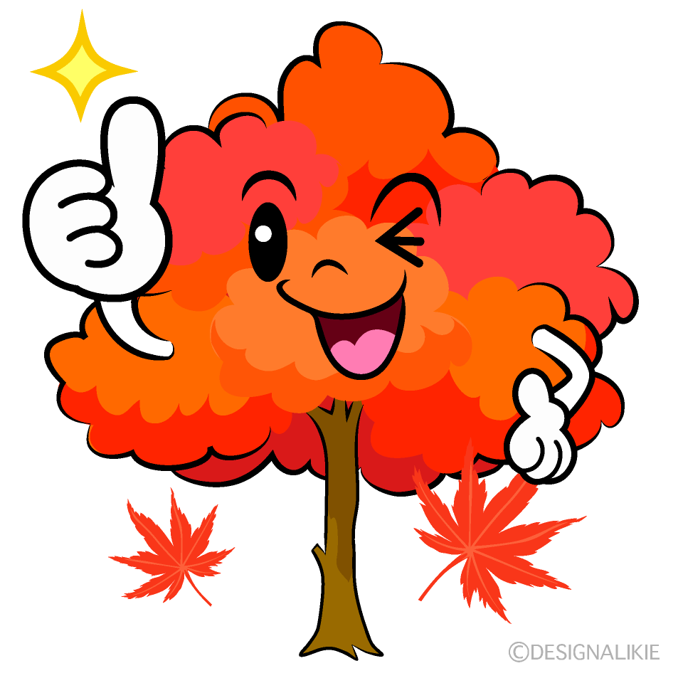 かわいいいいね！のモミジ木イラスト