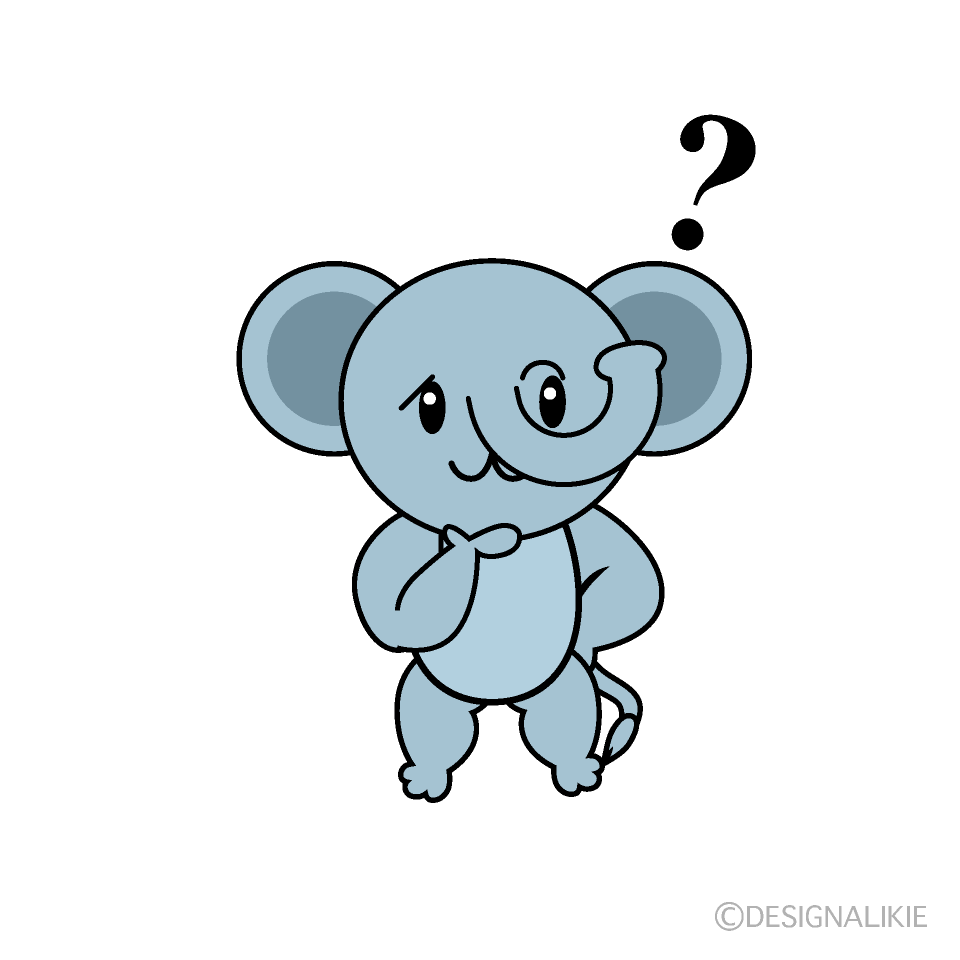 かわいい考えるゾウイラスト