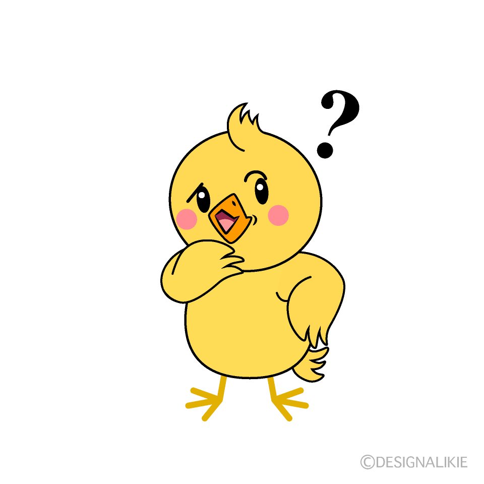 かわいい考えるヒヨコイラスト