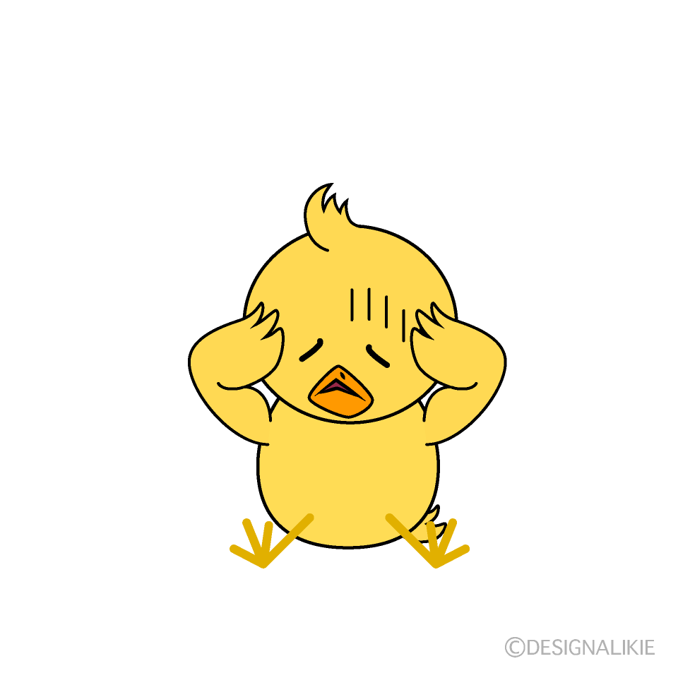 かわいい落ち込むヒヨコイラスト