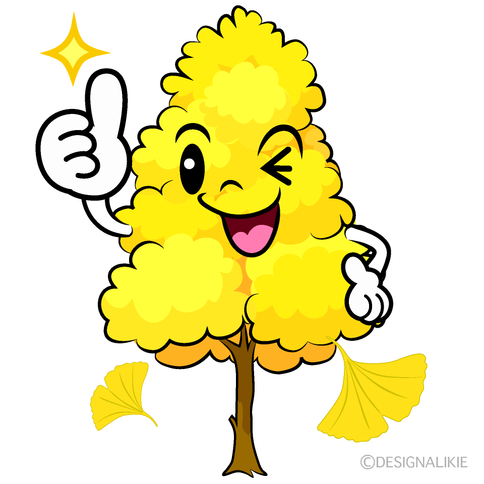 かわいいいいね！のイチョウ木イラスト