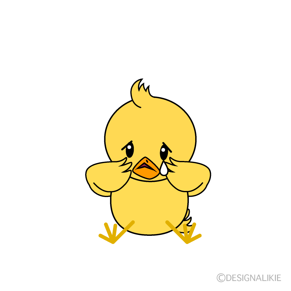 かわいい悲しいヒヨコイラスト