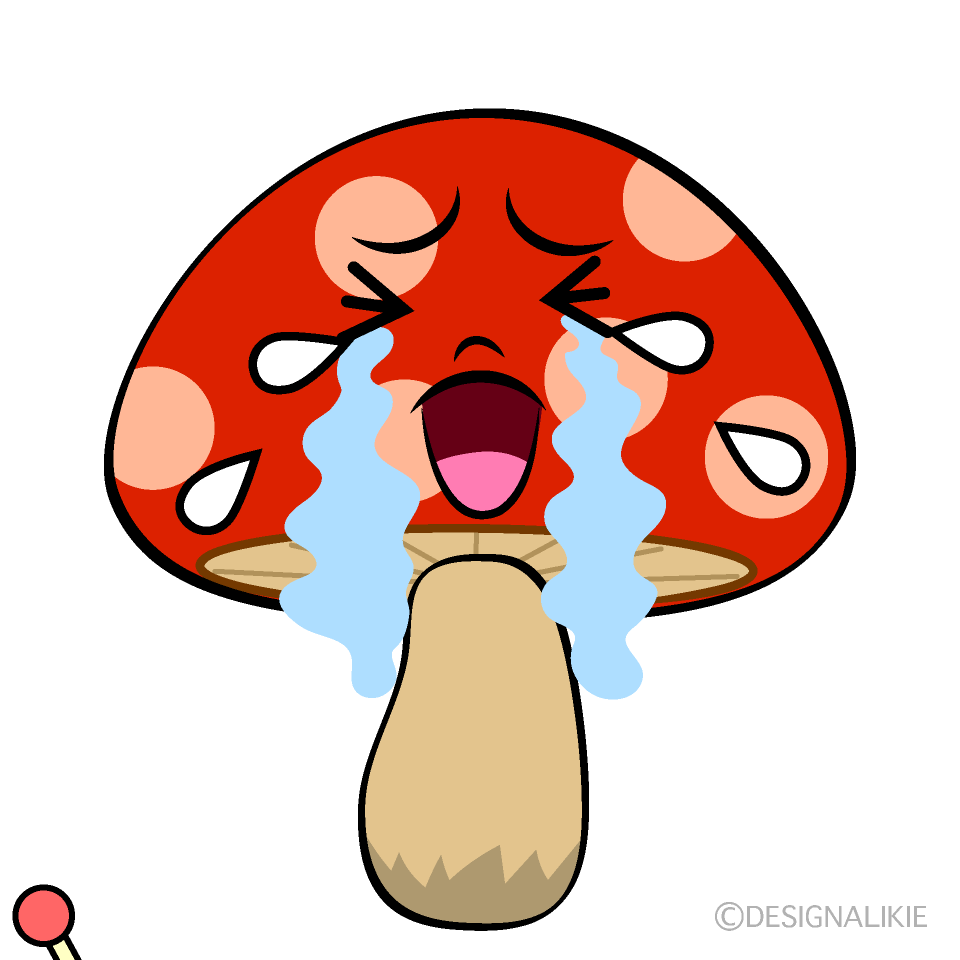 かわいい泣くキノコイラスト