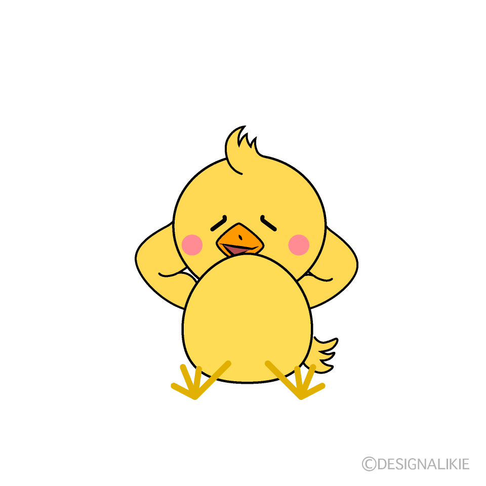 かわいいリラックスしたヒヨコイラスト