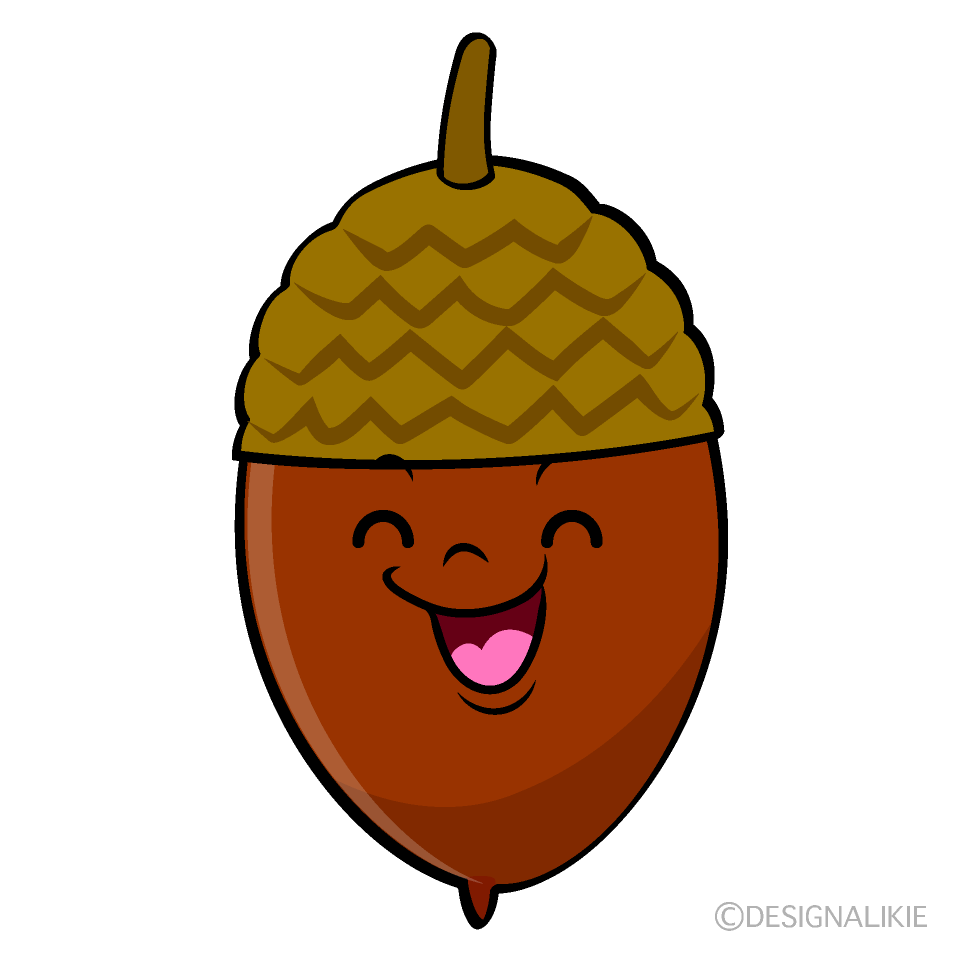 かわいい笑顔のドングリイラスト