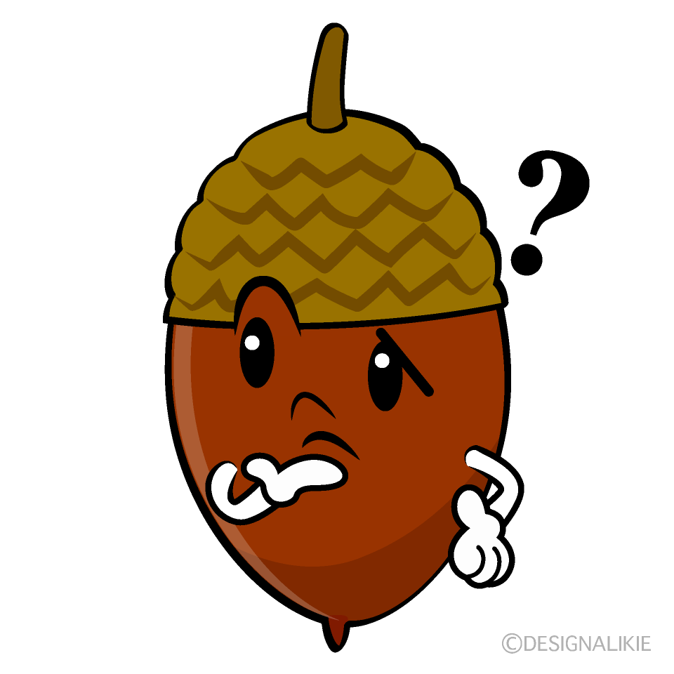 かわいい考えるドングリイラスト