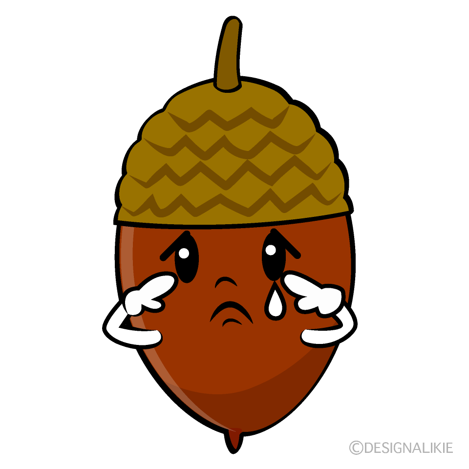Cute Sad Acorn Clipart