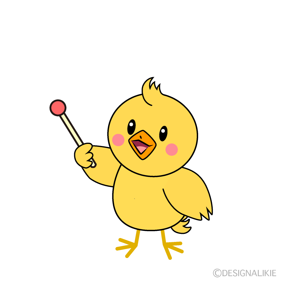 かわいい説明するヒヨコイラスト