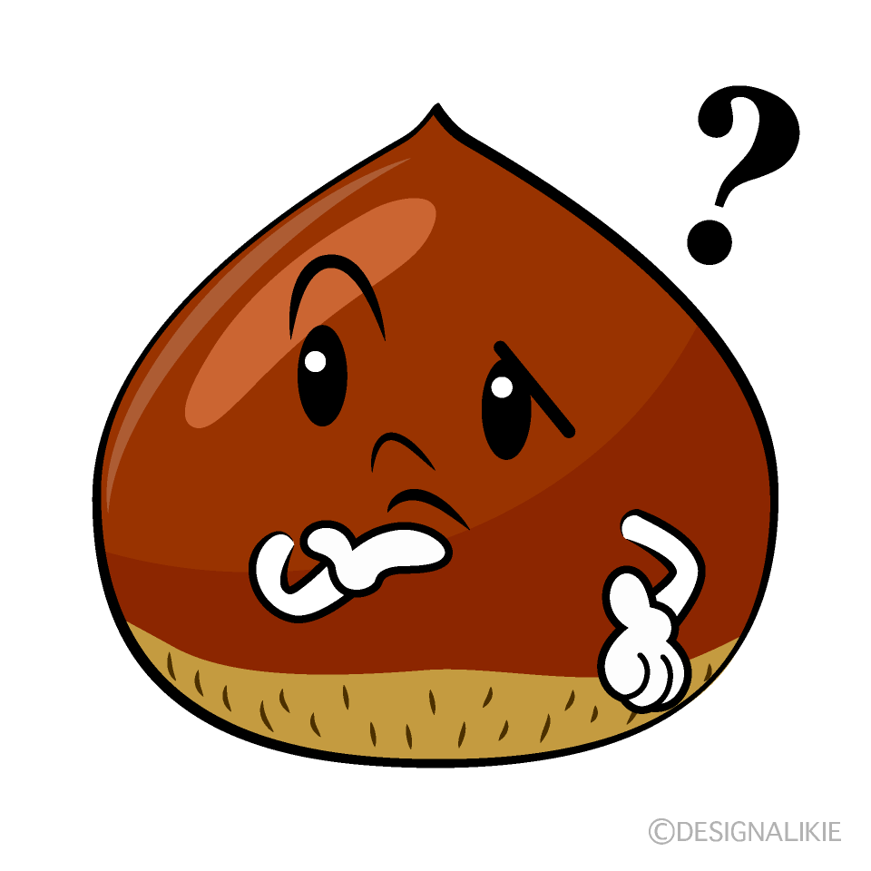かわいい考える栗イラスト