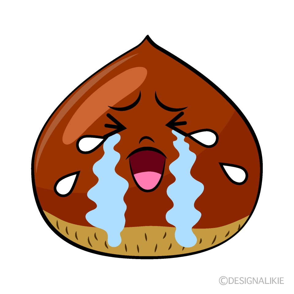 かわいい泣く栗イラスト