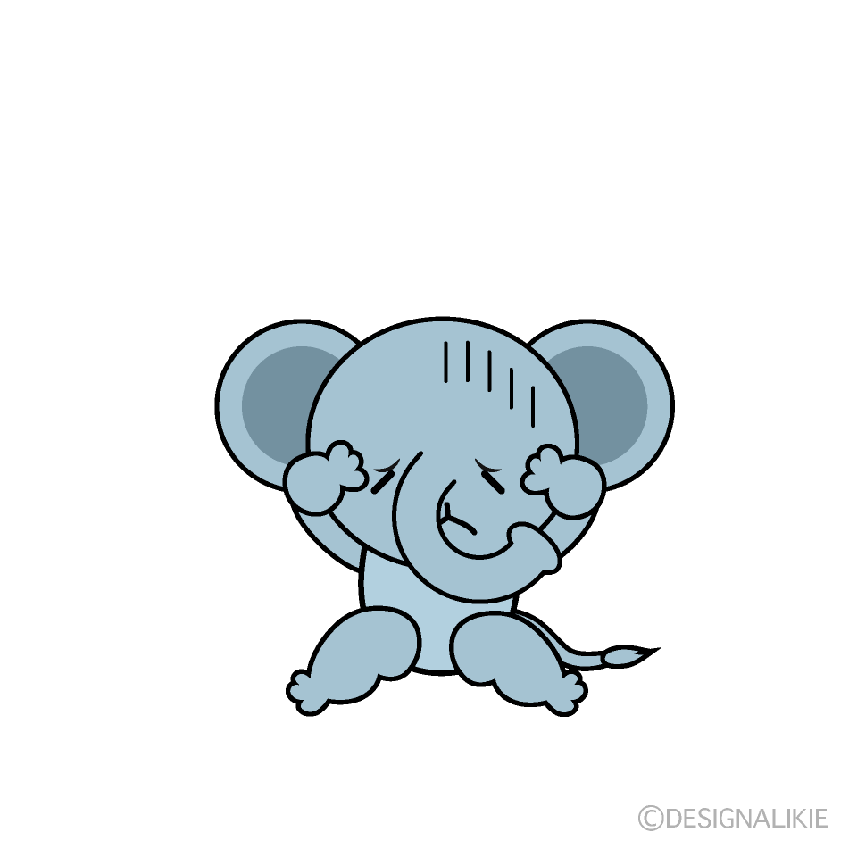 Cute Depressed Elephant Clipart