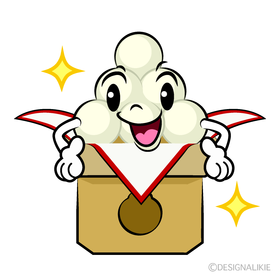 かわいい自信満々な月見団子イラスト