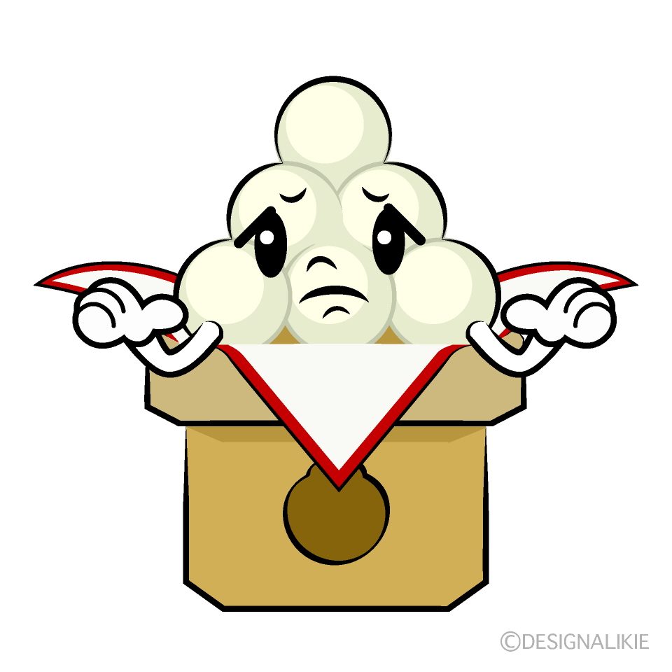 かわいい困る月見団子イラスト