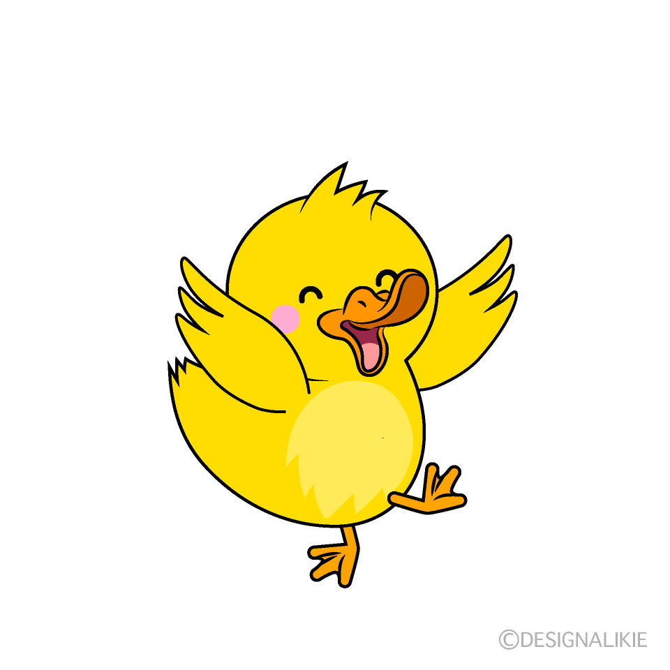 かわいい笑顔のアヒルイラスト