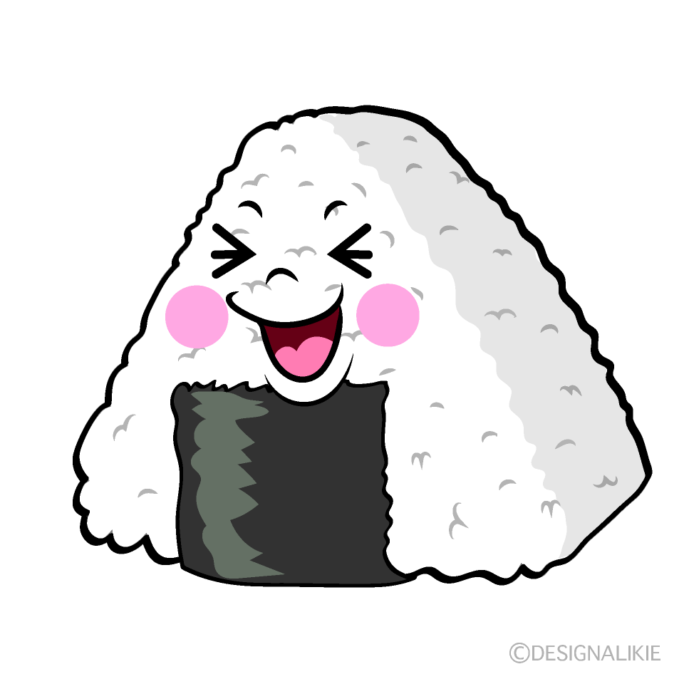 かわいい笑うおにぎりイラスト
