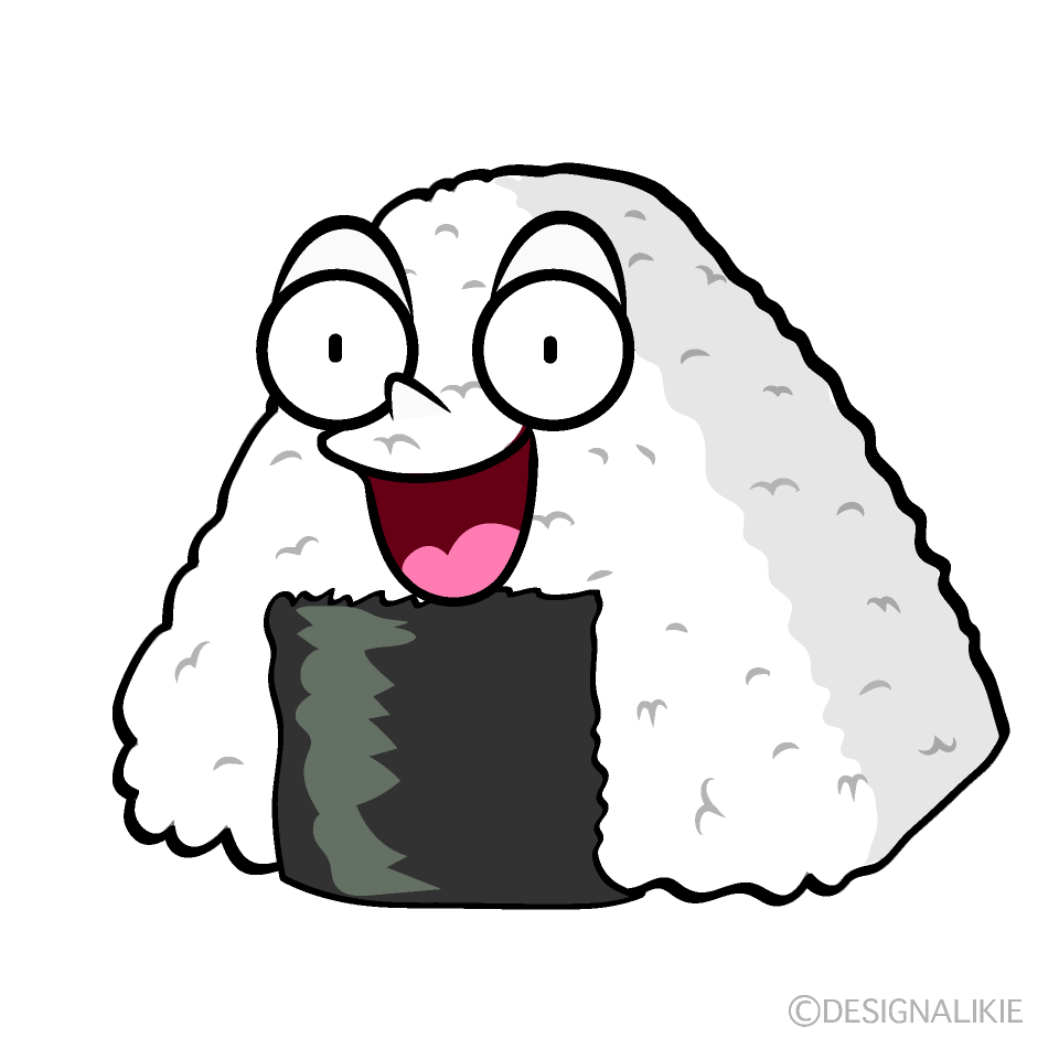 かわいい驚くおにぎりイラスト
