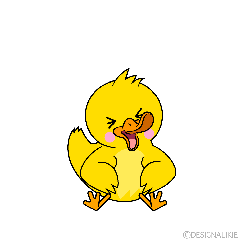 かわいい笑うアヒルイラスト