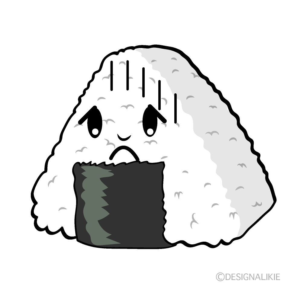 かわいい落ち込むおにぎりイラスト