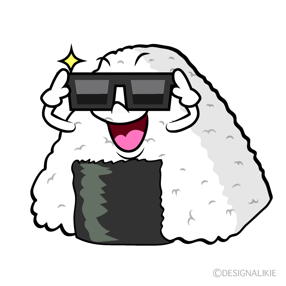 かわいいサングラスのおにぎりイラスト