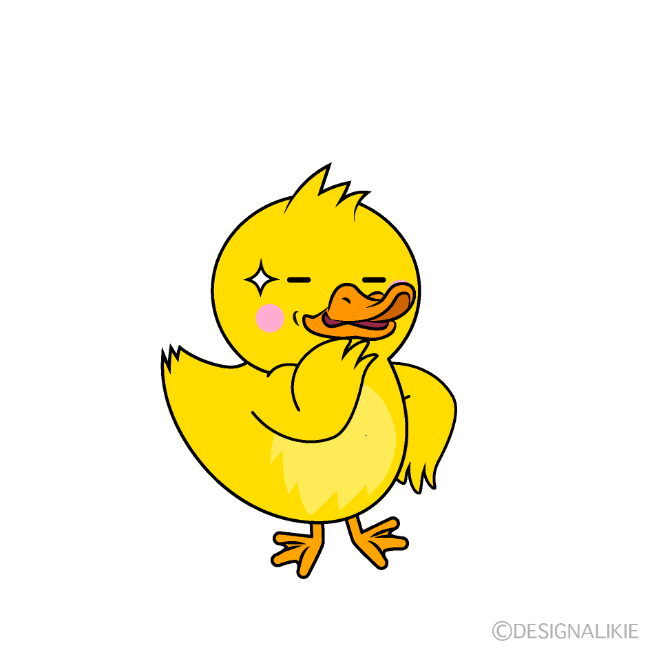かわいいニヤリとするアヒルイラスト
