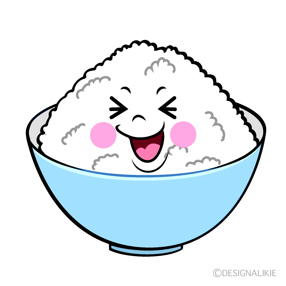 かわいい笑うご飯イラスト