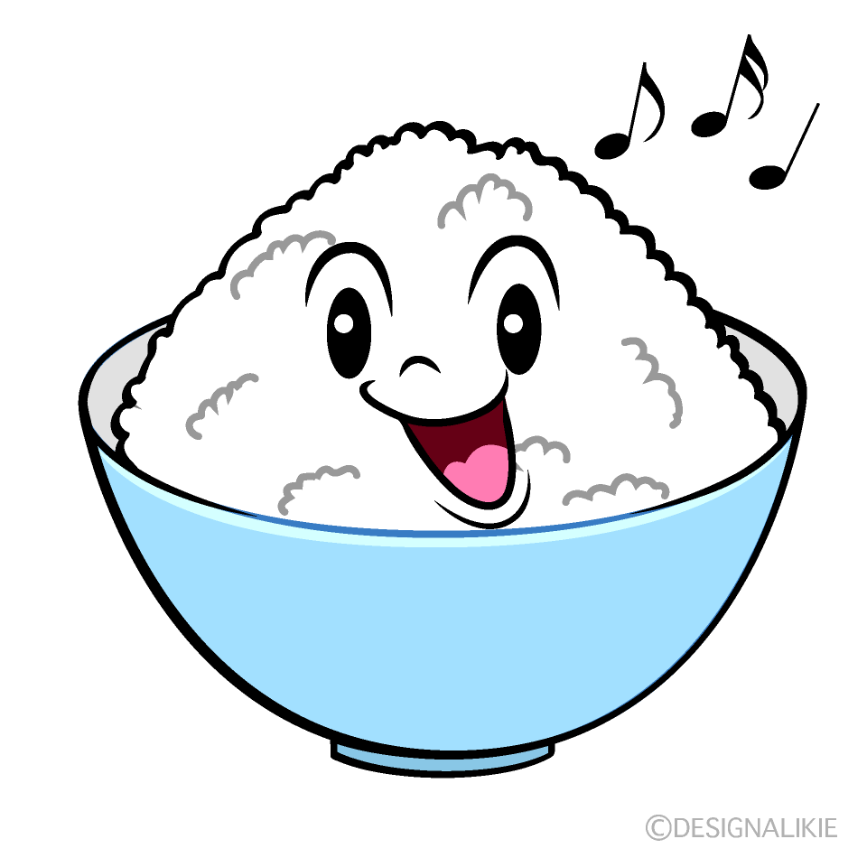 かわいい歌うご飯イラスト