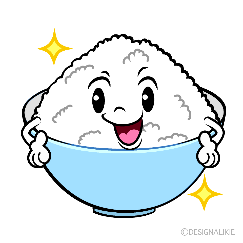 かわいい自信満々なご飯イラスト