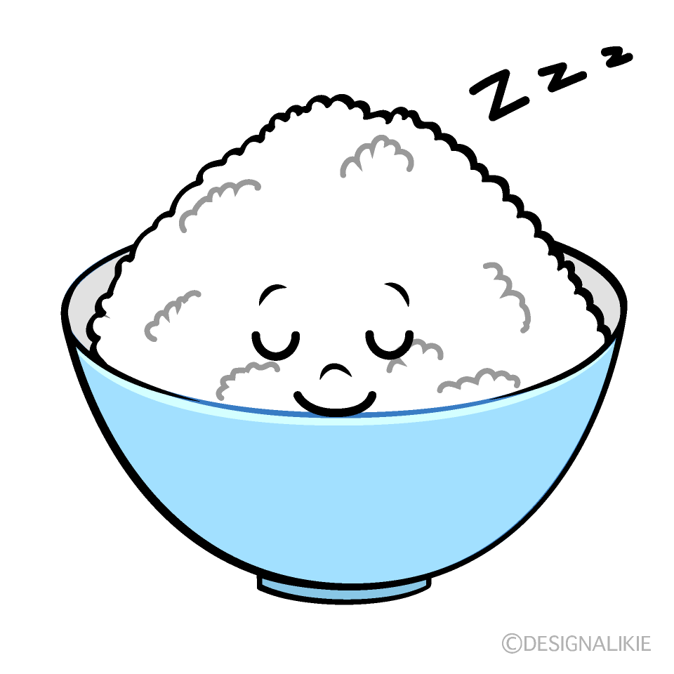 かわいい寝るご飯イラスト