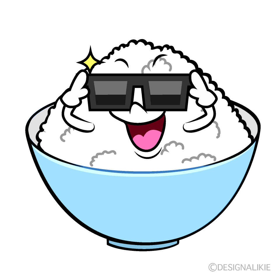 かわいいサングラスのご飯イラスト