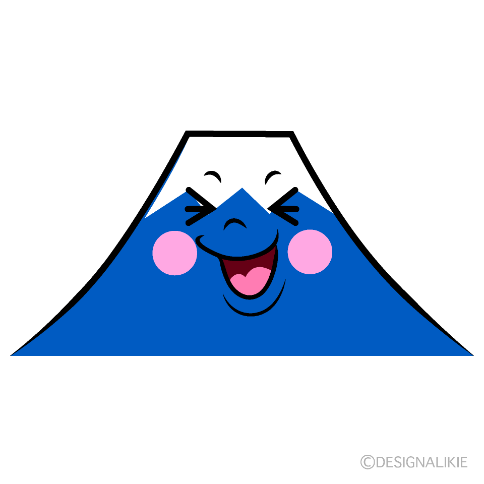 かわいい笑う富士山イラスト