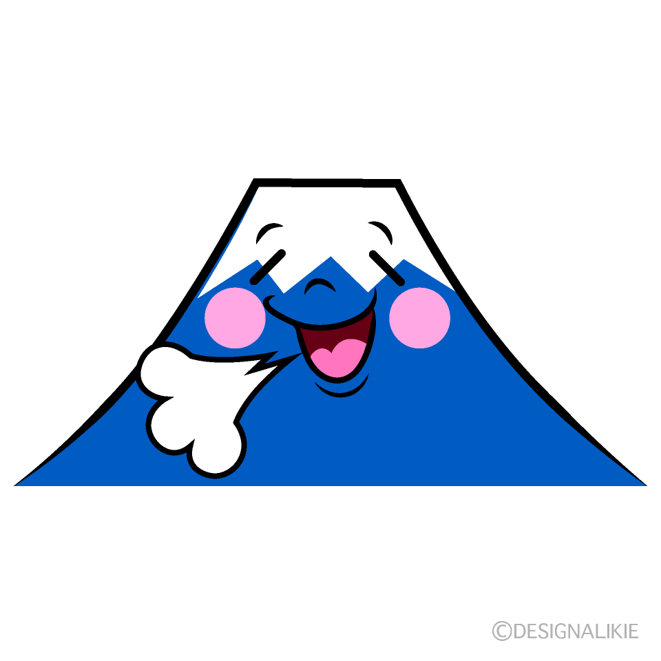 かわいいリラックスする富士山イラスト